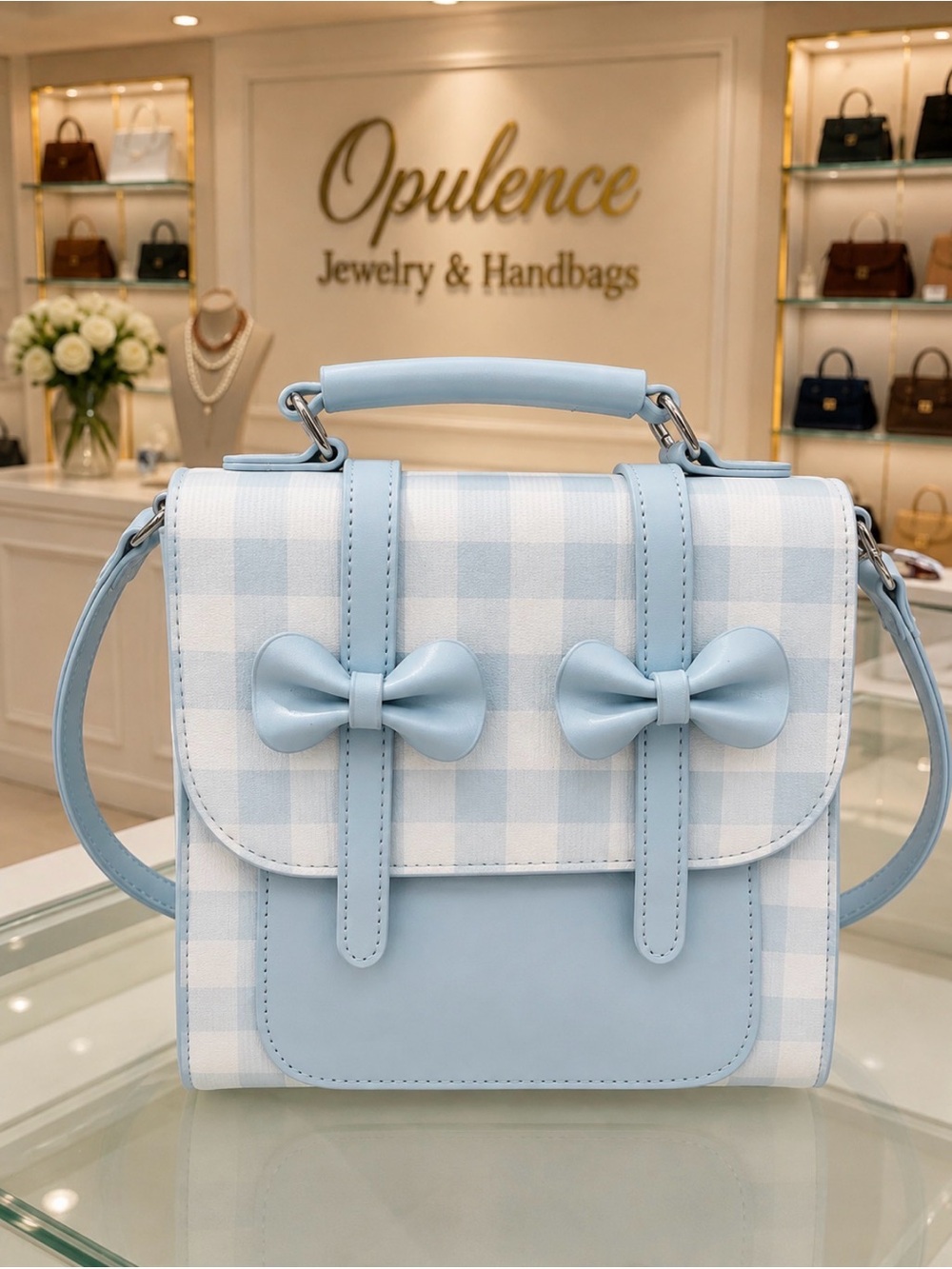 Check Bow Flap Cross Body